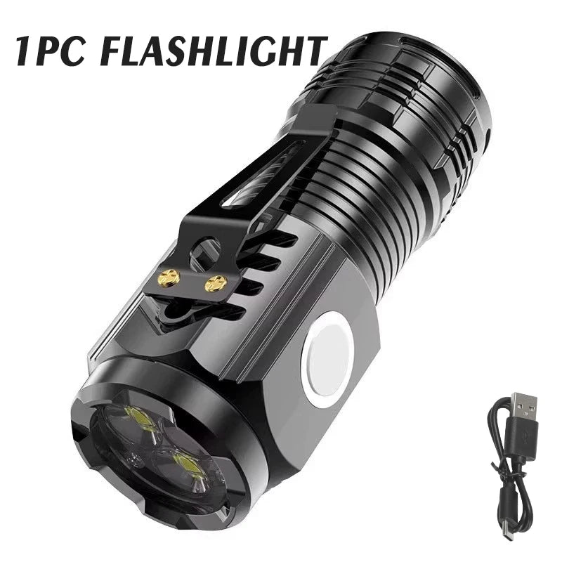 1/2PCS/A Set Portable Super Bright Mini Flashlight Night Walking, Rechargeable Waterproof Emergency Spotlight Outdoor Torch