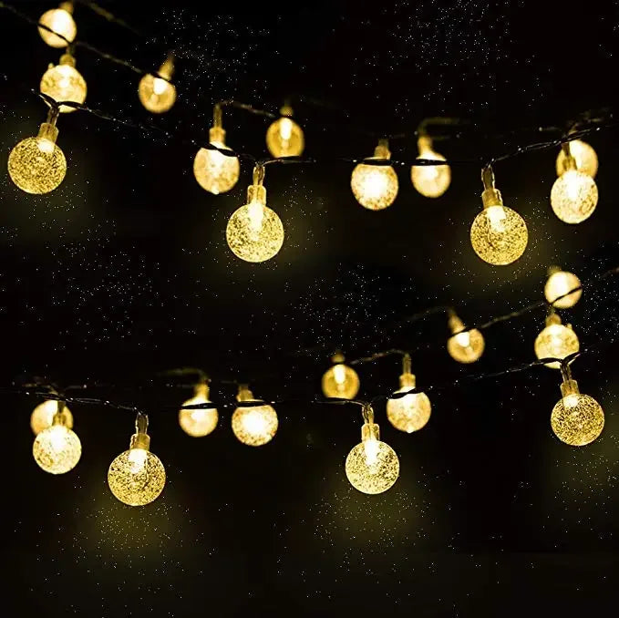 2024 New Solar Crystal Globe LED String Lights LED Solar Outdoor Light IP65 Fairy Light Christmas Garland for Garden Party Decor