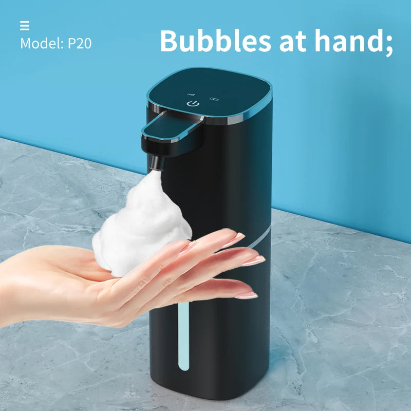 400ML Light Display Wall-Mounted Or Desktop 4-Levels Adjustable Induction Infrared Electric Automatic Smart Sense Soap Dispenser