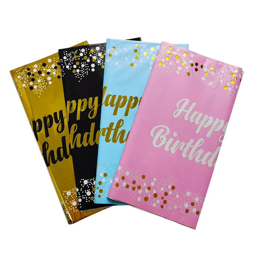 Rectangular Disposable Birthday Tablecloth Plastic Waterproof Tablecloth for Dinning Table 1st Birthday Decoration Baby Shower