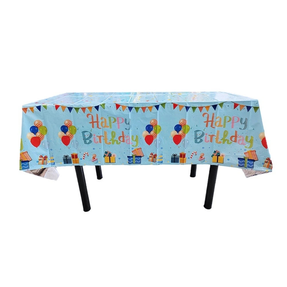 Rectangular Disposable Birthday Tablecloth Plastic Waterproof Tablecloth for Dinning Table 1st Birthday Decoration Baby Shower