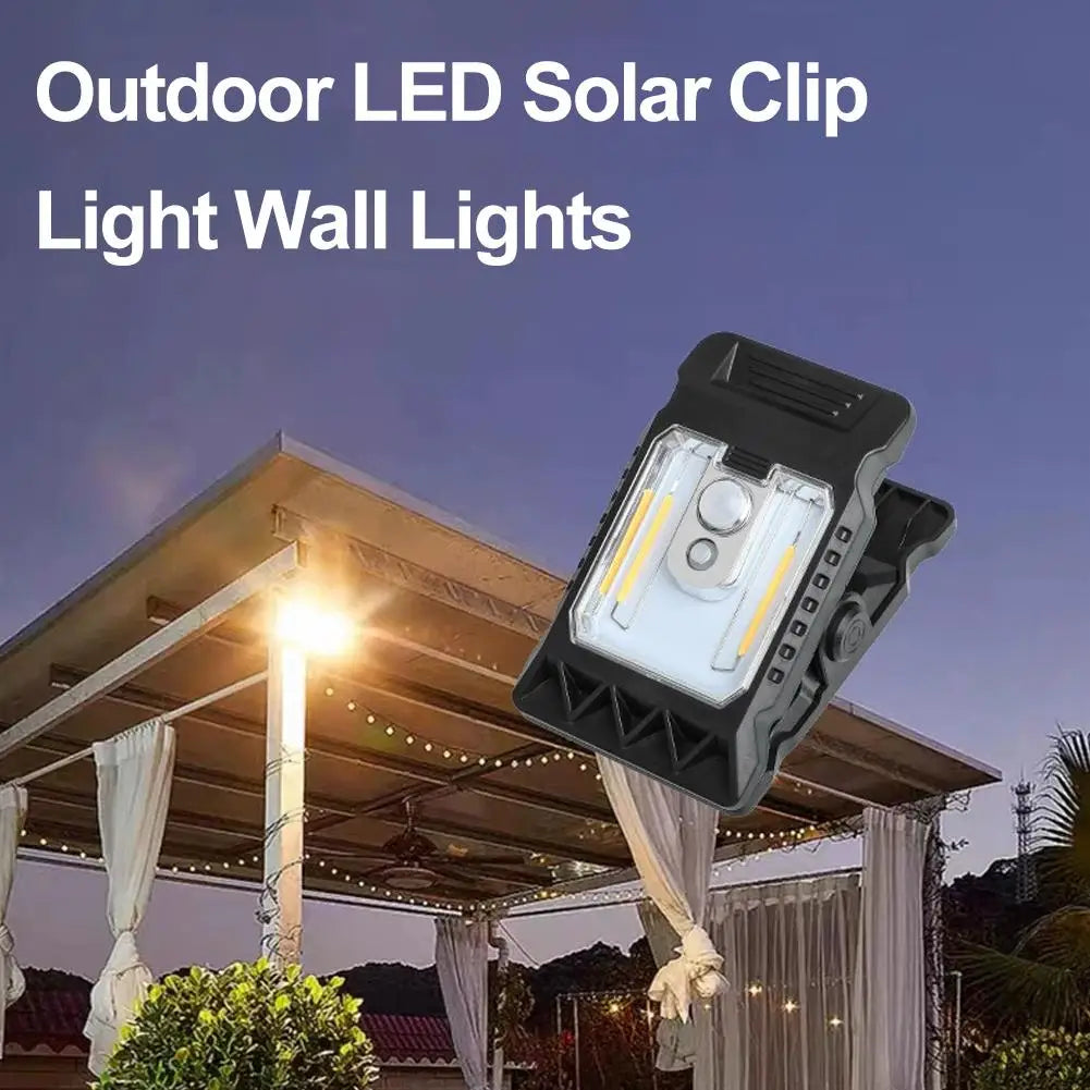 Portable Waterproof Motion Sensor Lamp Outdoor LED Solar Clip Light Household Garden Wall Lights For Yard Fences Balconies