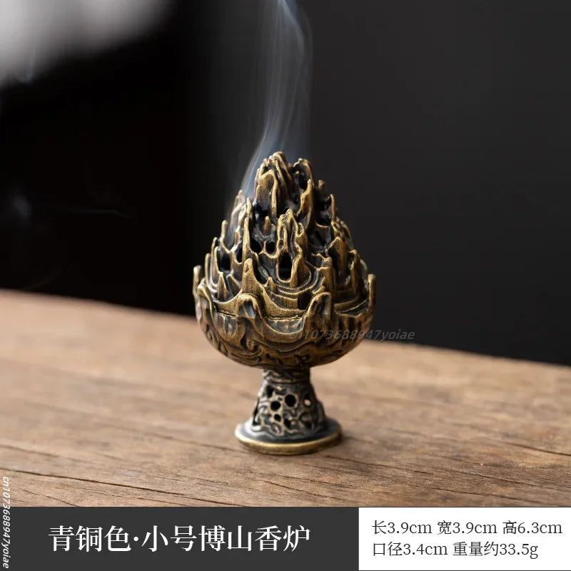 2025 Antique Pocket Dragon Phoenix Incense Burner Hollow Incense Mini Ornaments Chinese Ancient Tea Desk Decor Office Decoration