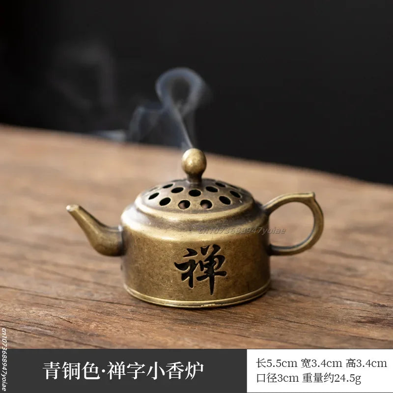 2025 Antique Pocket Dragon Phoenix Incense Burner Hollow Incense Mini Ornaments Chinese Ancient Tea Desk Decor Office Decoration