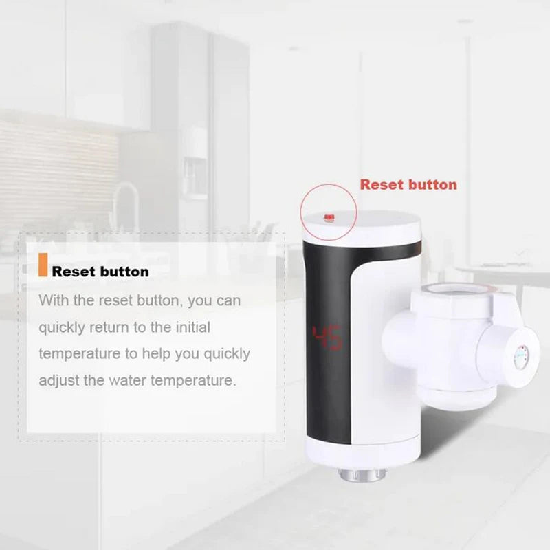 ATWFS 3300W Instant Hot Water Tap Electric Faucet Modern Instant Water Heating Faucet Kitchen Water Heater
