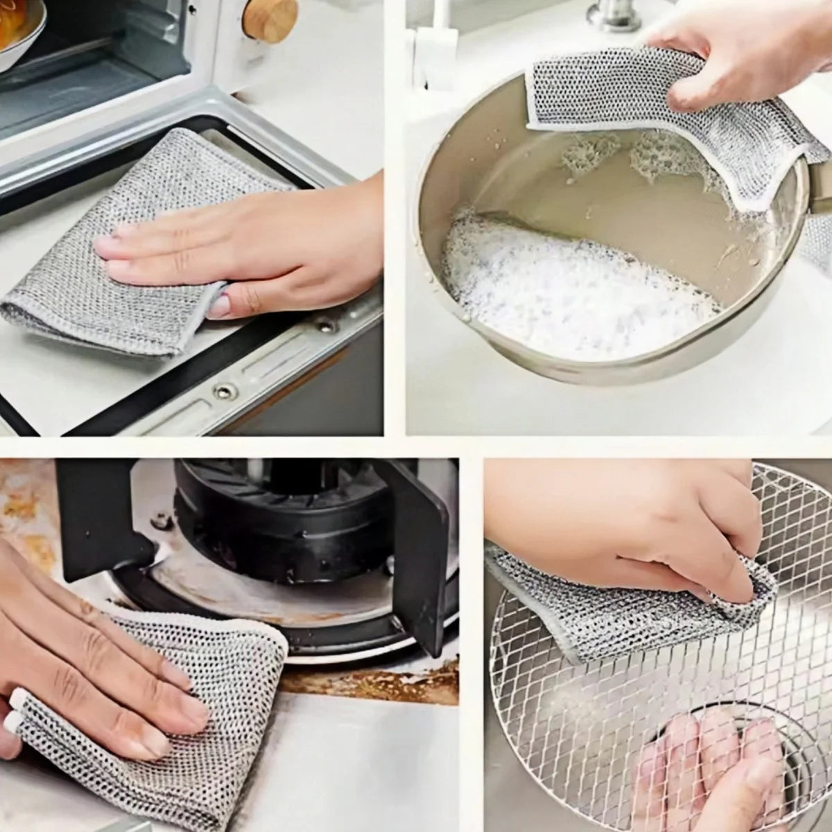 5-20PCS Magic Cleaning Cloth Thickened Double -sided Metal Steel Wire Rags Kitchen Dish Pot Washdishing Cloths Towel Clean Tools