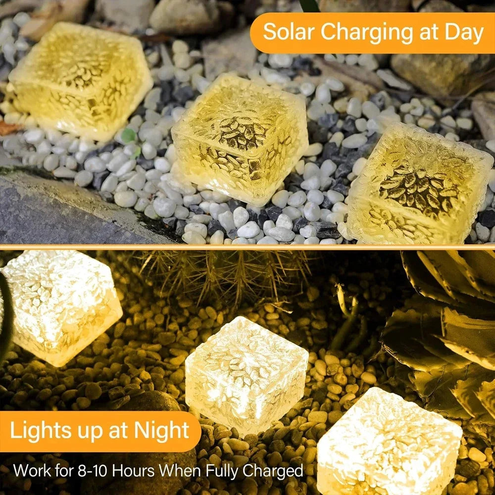 Solar Brick Lights Landscape Path Light Garden Decoration Yard Road Lighting Recessed Paver for Garden, Pathway, Patio, Walkway