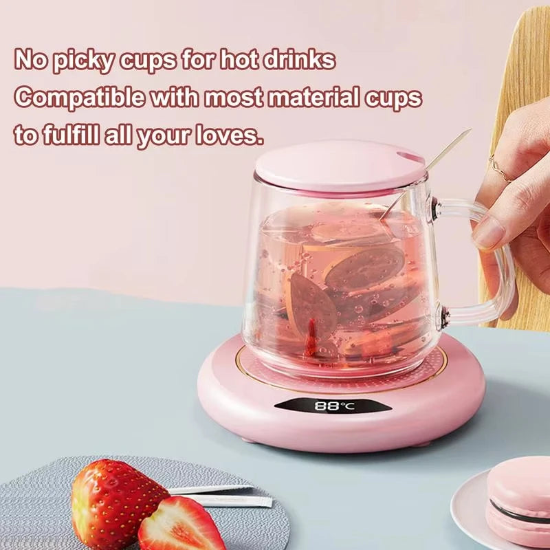 USB Heating Coaster 3 Speed Adjustment Thermostatic 55 Degrees Constant Temperature Warmer for Coffee Mug Milk Tea Water Cup