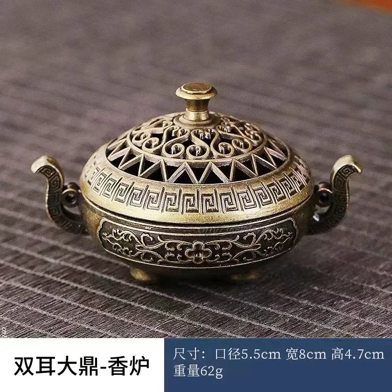 2025 Antique Pocket Dragon Phoenix Incense Burner Hollow Incense Mini Ornaments Chinese Ancient Tea Desk Decor Office Decoration