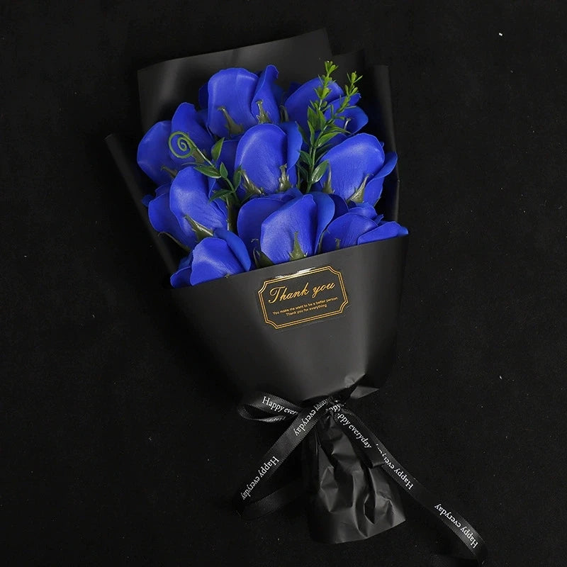 9 Heads Soap Flower Rose Bouquet Artificial Flower for Christmas Wedding Birthday Party Mother’s Day DIY Gift Home Decoration