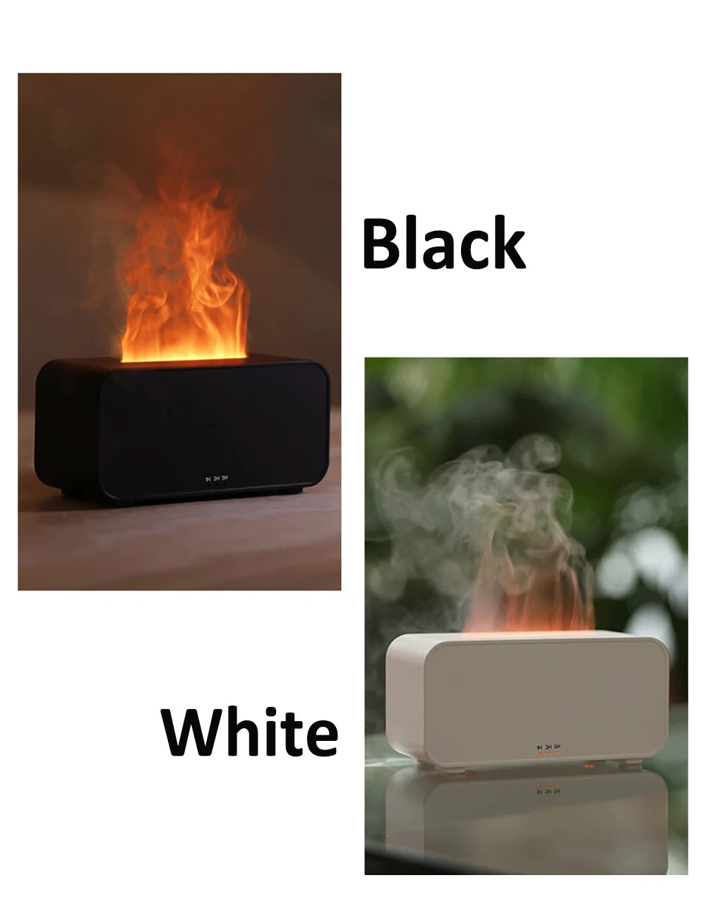 Aroma Diffuser Mini 7 Colorful Flame Air Humidifier Add Essential Oil Aromatherapy with Timing Setting for Home Bedroom Office