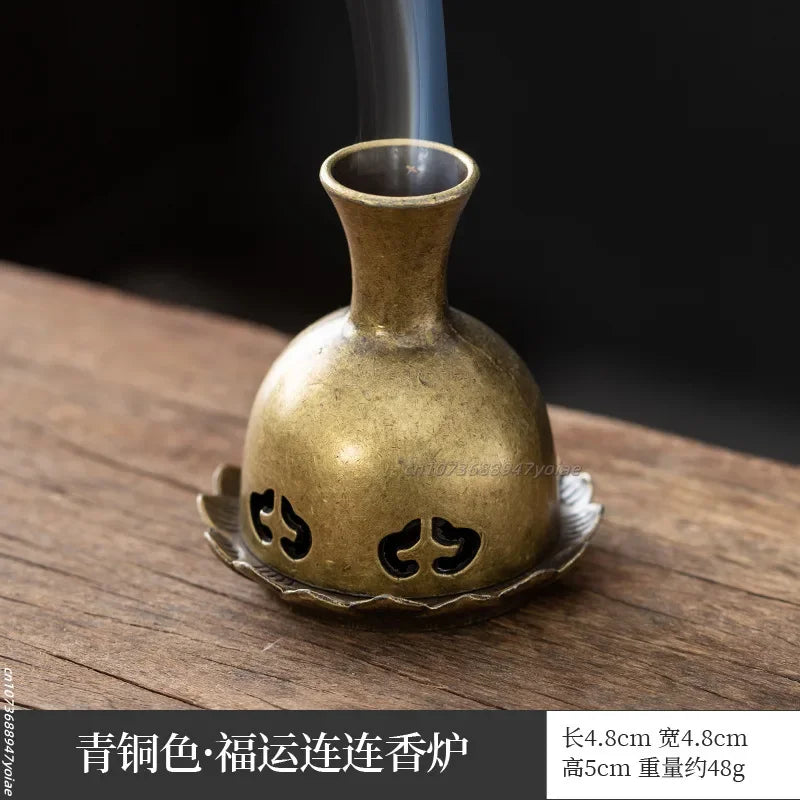 2025 Antique Pocket Dragon Phoenix Incense Burner Hollow Incense Mini Ornaments Chinese Ancient Tea Desk Decor Office Decoration