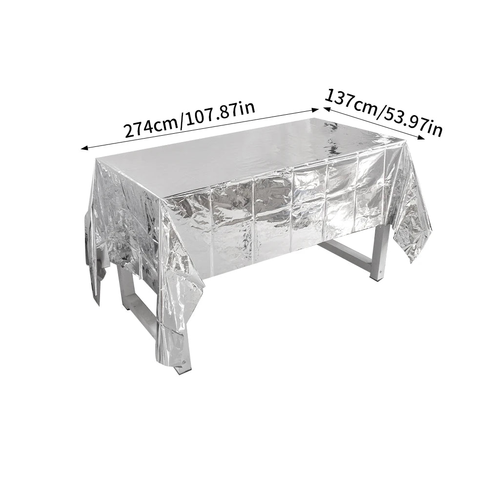 Silver Disposable Tableware DIY Cups Plates Napkins Tablecloth Birthday Party Adult Wedding Baby Shower Decorations Supplies