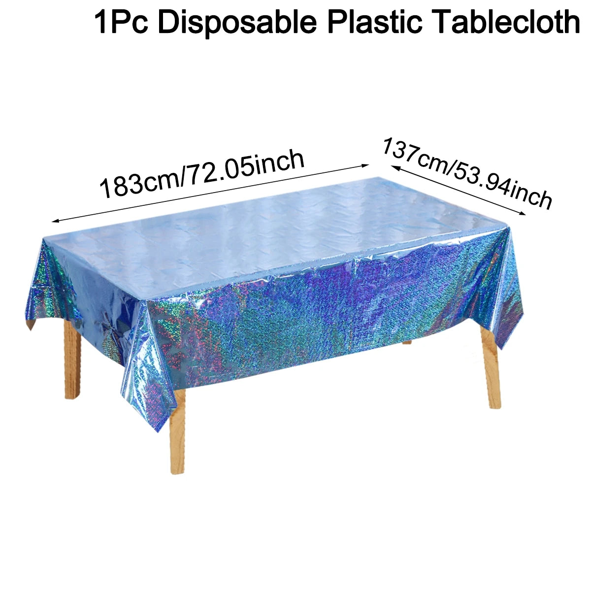 Laser Rainbow Theme Party Disposable Plastic Tablecloth Rectangular Mantel Table Cover for Birthday Wedding Home Decor Supplies