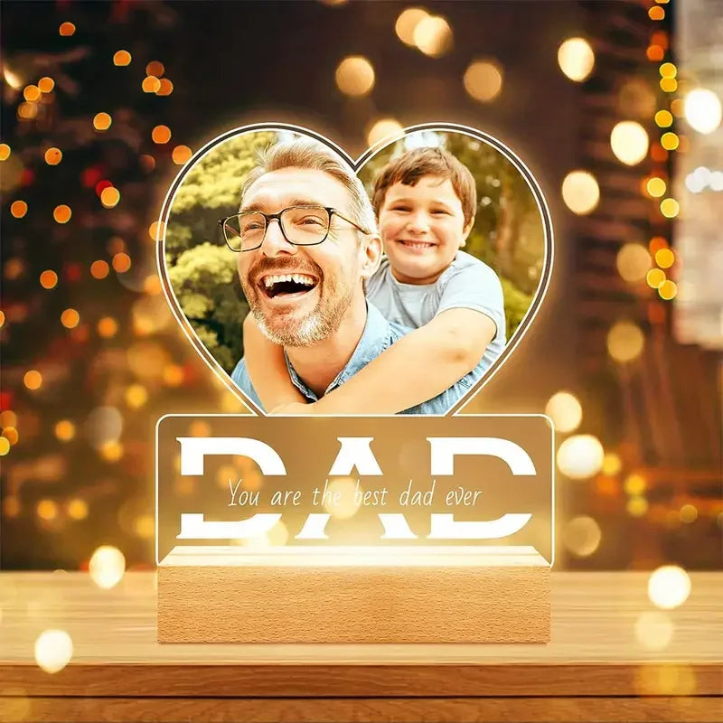 Personalized Valentine's Day gifts for boyfriend Customized gift Acrylic Picture Frame With LED Light Anniversary Romantic Gifts