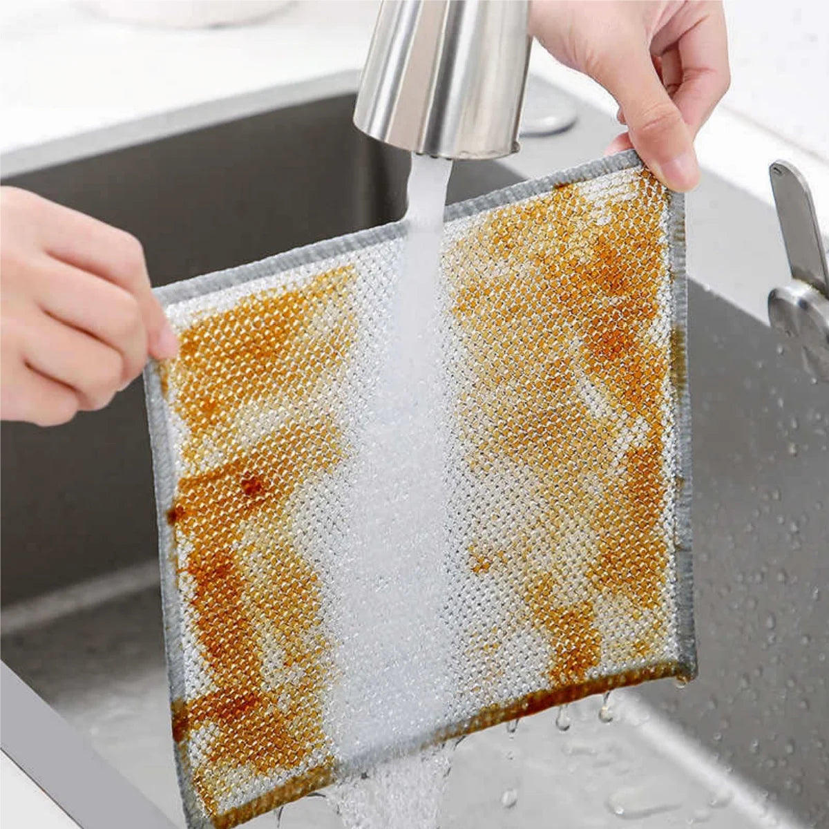 5-20PCS Magic Cleaning Cloth Thickened Double -sided Metal Steel Wire Rags Kitchen Dish Pot Washdishing Cloths Towel Clean Tools