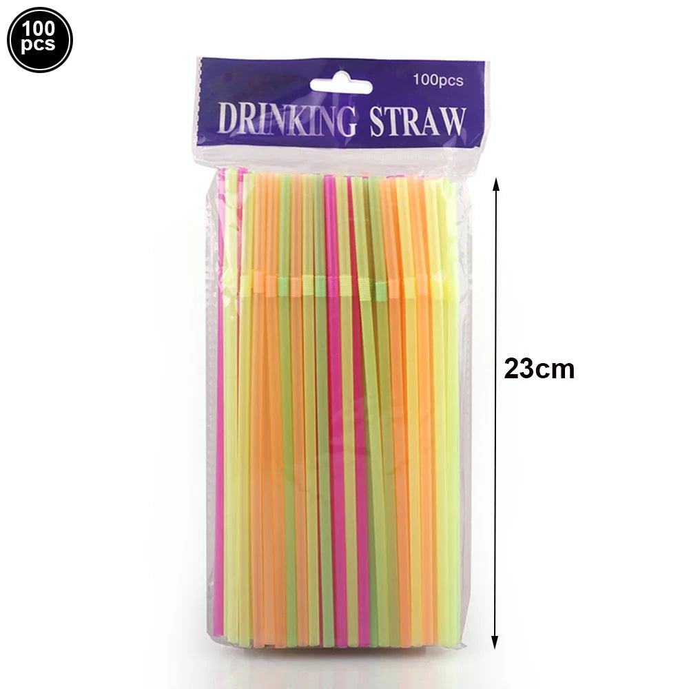 Neon Party Tableware Tablecloths Cups Plates Banner Napkins straws Balloons Neon Glow Birthday Party Decoration Supplies