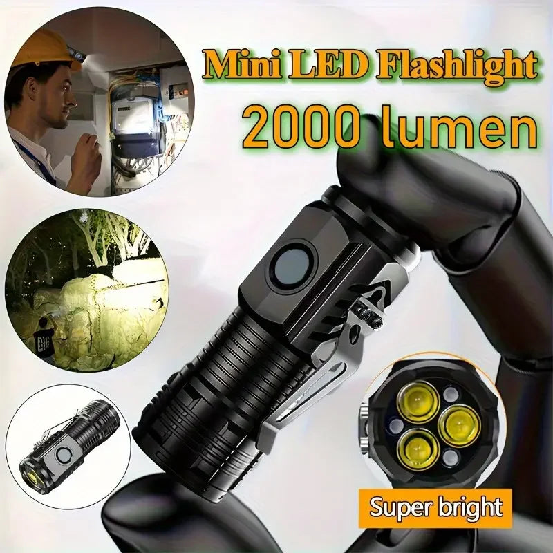 1/2PCS/A Set Portable Super Bright Mini Flashlight Night Walking, Rechargeable Waterproof Emergency Spotlight Outdoor Torch