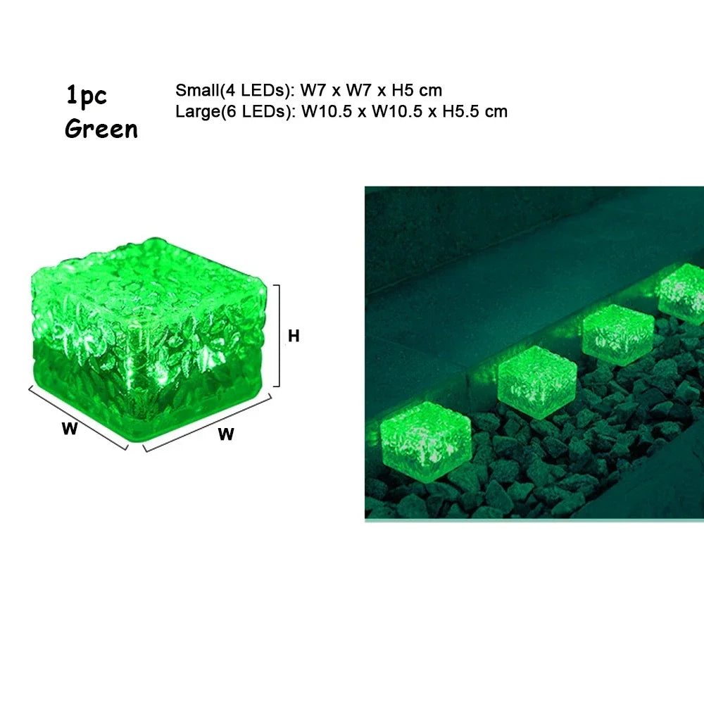 Solar Brick Lights Landscape Path Light Garden Decoration Yard Road Lighting Recessed Paver for Garden, Pathway, Patio, Walkway