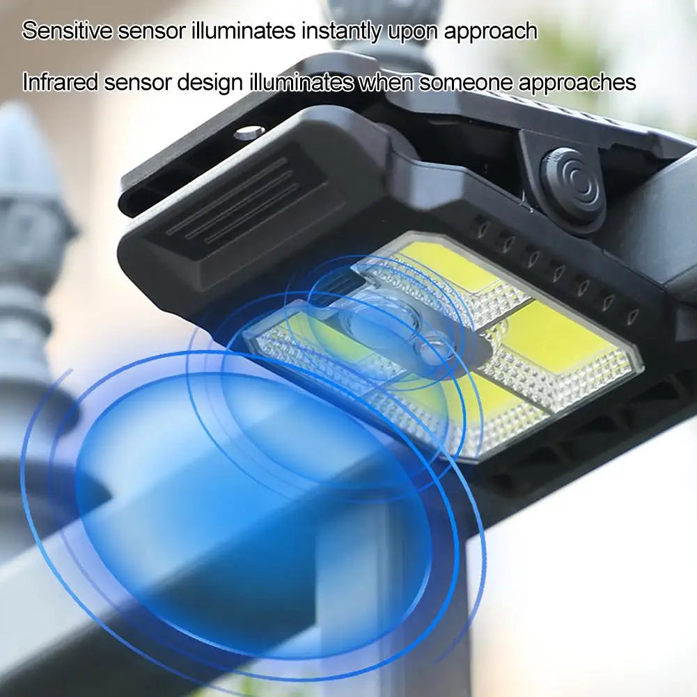 Portable Waterproof Motion Sensor Lamp Outdoor LED Solar Clip Light Household Garden Wall Lights For Yard Fences Balconies
