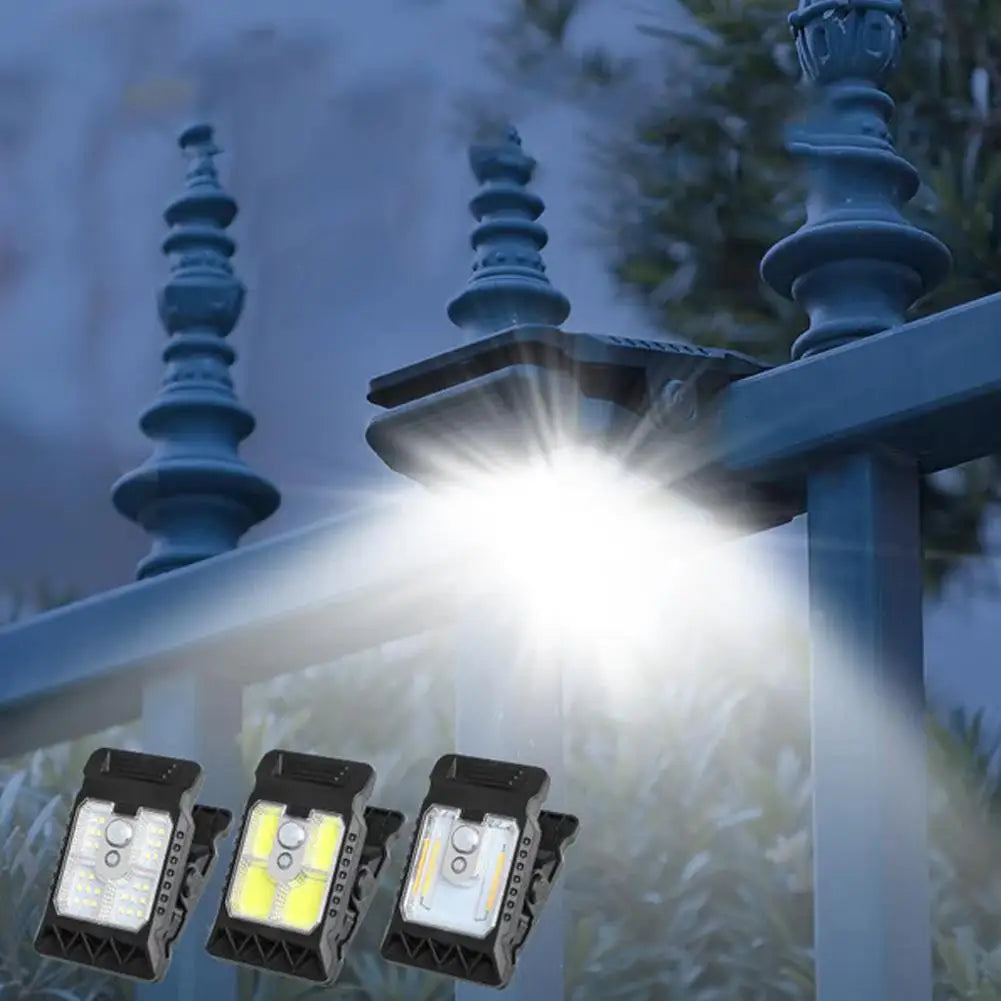 Portable Waterproof Motion Sensor Lamp Outdoor LED Solar Clip Light Household Garden Wall Lights For Yard Fences Balconies
