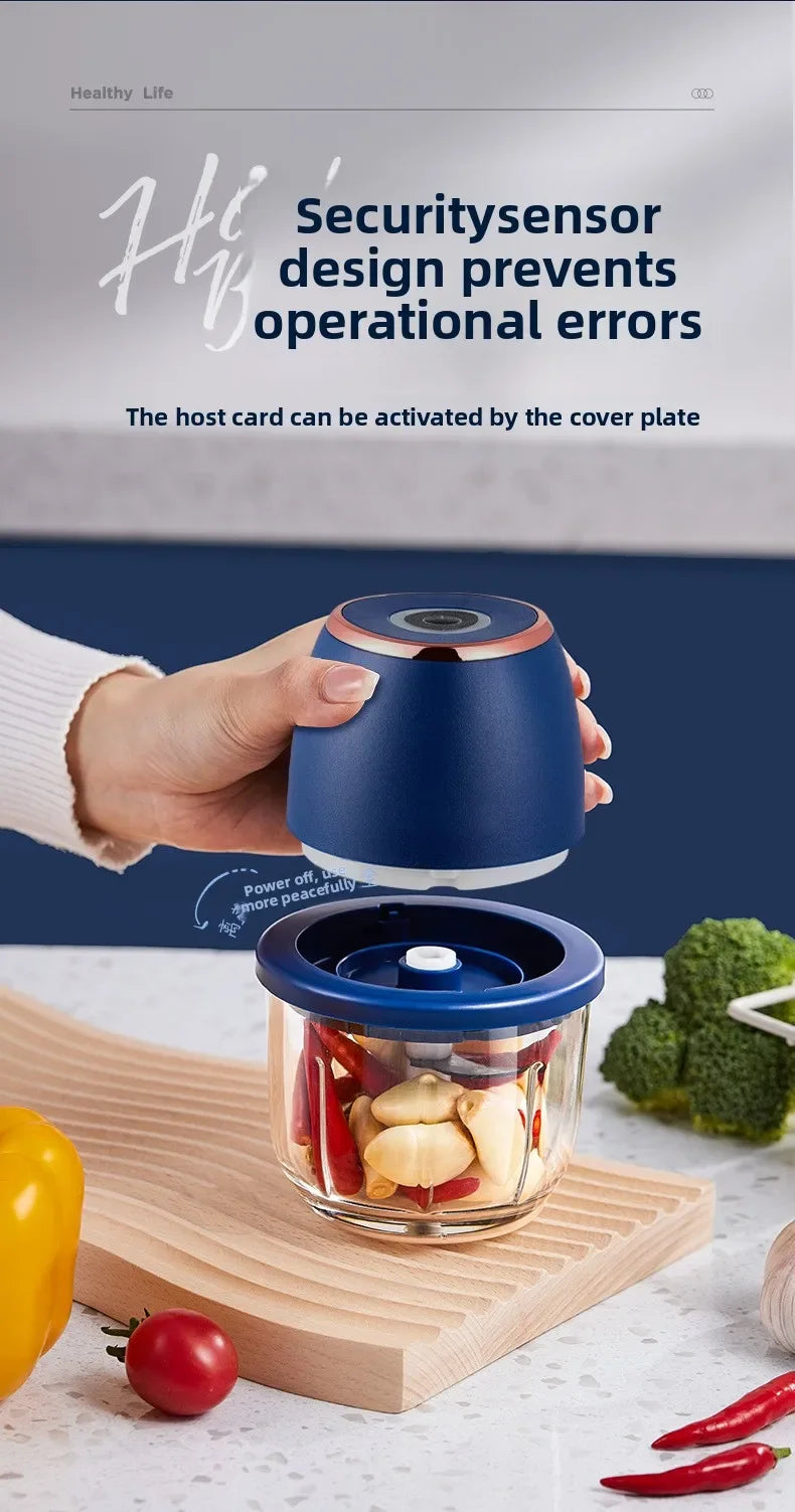 TINSOL 350ML Electric Meat Grinder Food Chopper Garlic Masher USB Multi-Function Vegetable Slicer Blender Kitchen Mixer