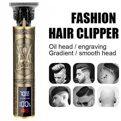 Vintage Hair Clipper Cordless Trimmer portable USB Fast Charging Hair Cutting Machine Electric Shaver Barber Professional Barber