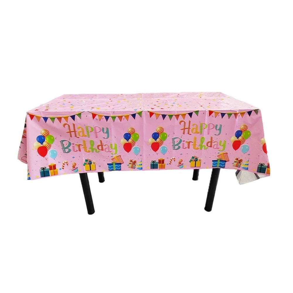 Rectangular Disposable Birthday Tablecloth Plastic Waterproof Tablecloth for Dinning Table 1st Birthday Decoration Baby Shower
