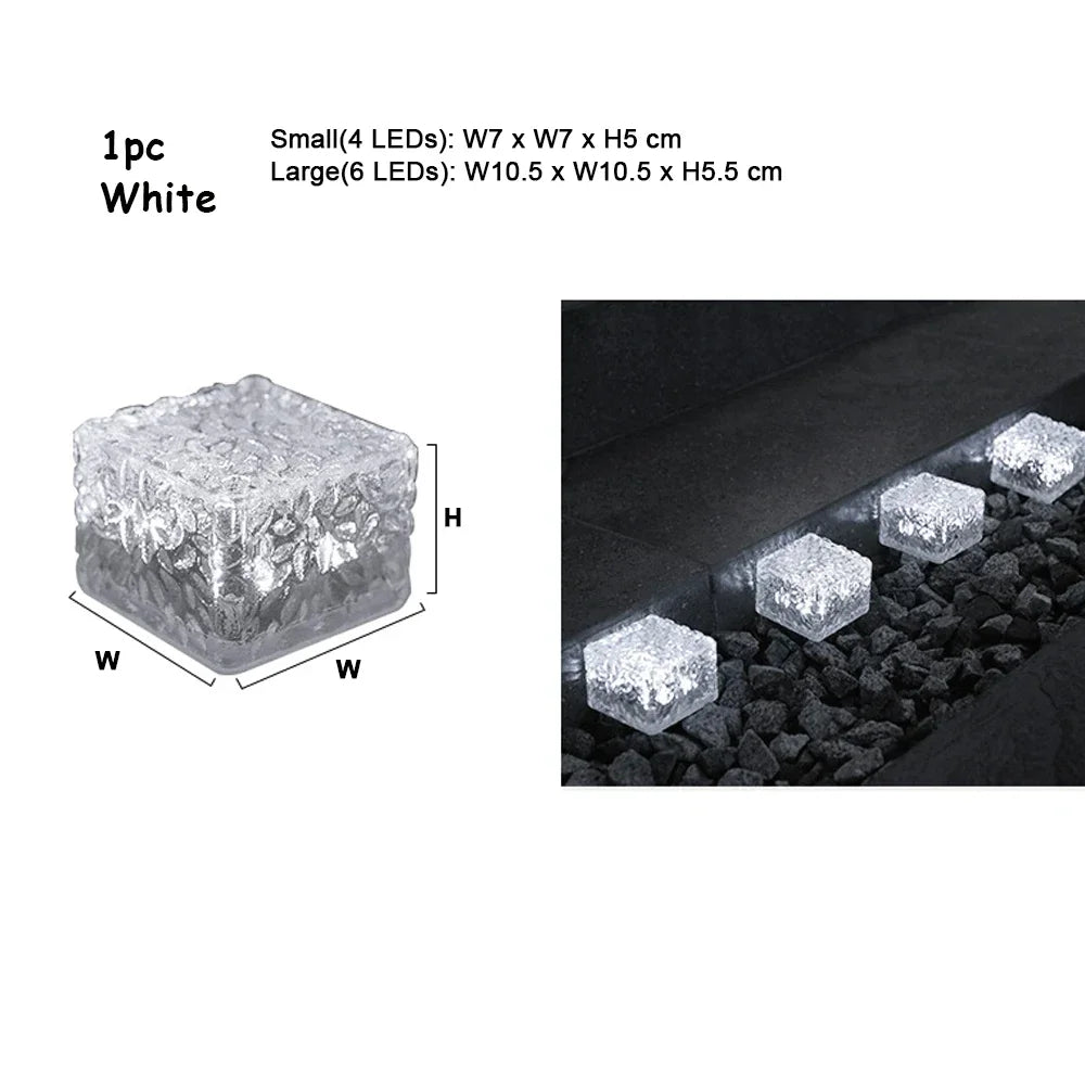 Solar Brick Lights Landscape Path Light Garden Decoration Yard Road Lighting Recessed Paver for Garden, Pathway, Patio, Walkway