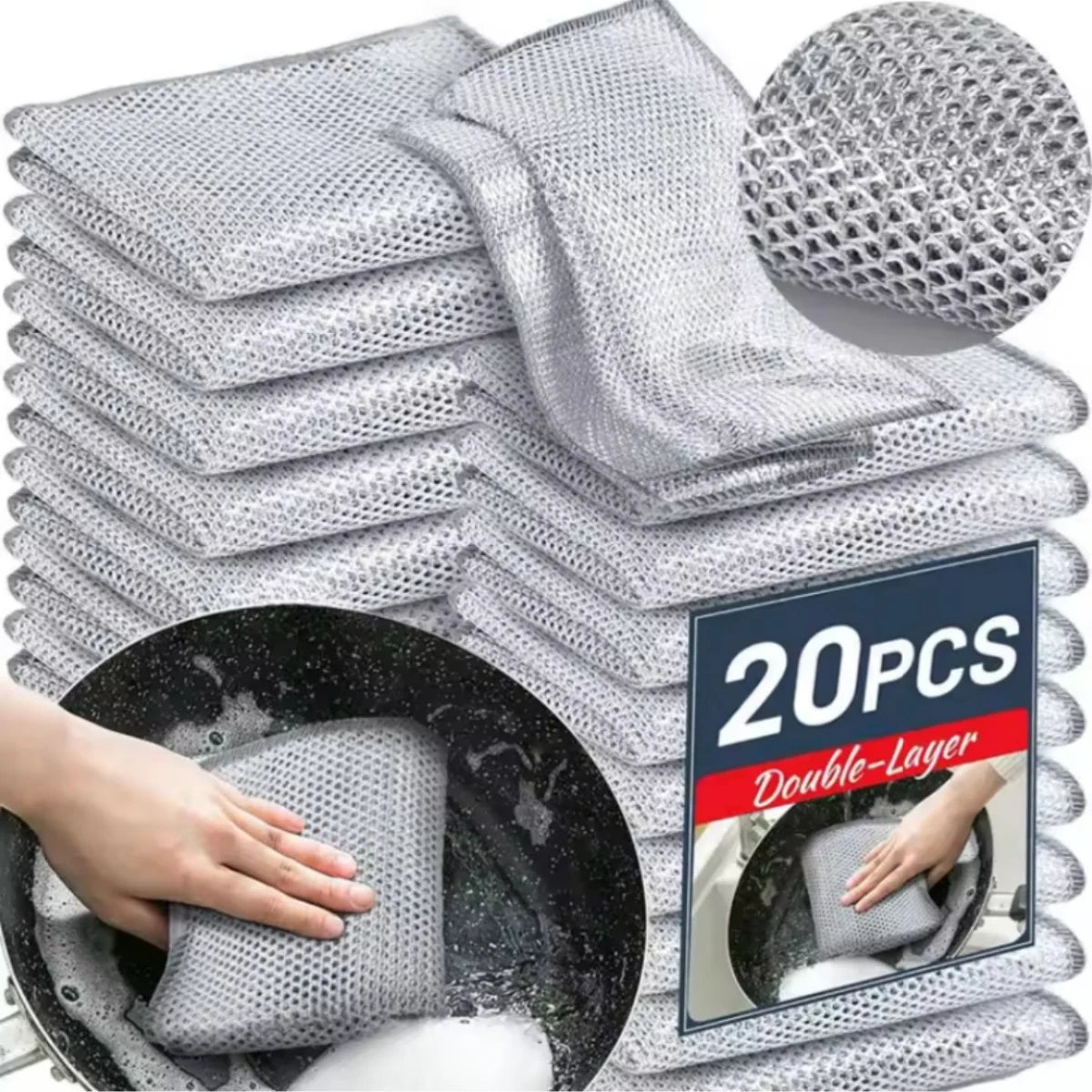 5-20PCS Magic Cleaning Cloth Thickened Double -sided Metal Steel Wire Rags Kitchen Dish Pot Washdishing Cloths Towel Clean Tools