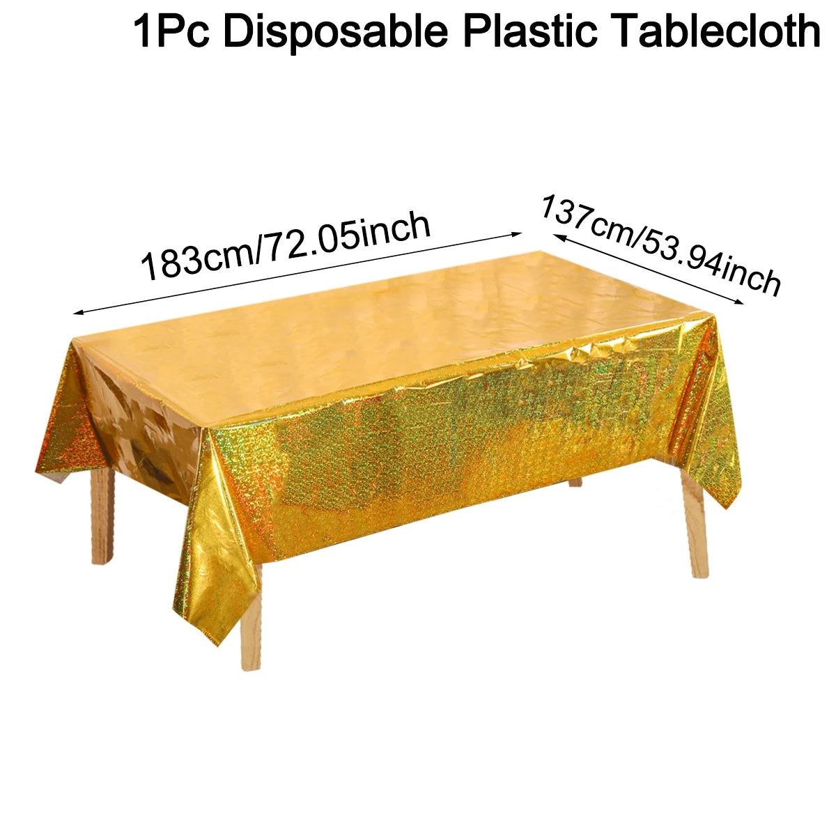 Laser Rainbow Theme Party Disposable Plastic Tablecloth Rectangular Mantel Table Cover for Birthday Wedding Home Decor Supplies