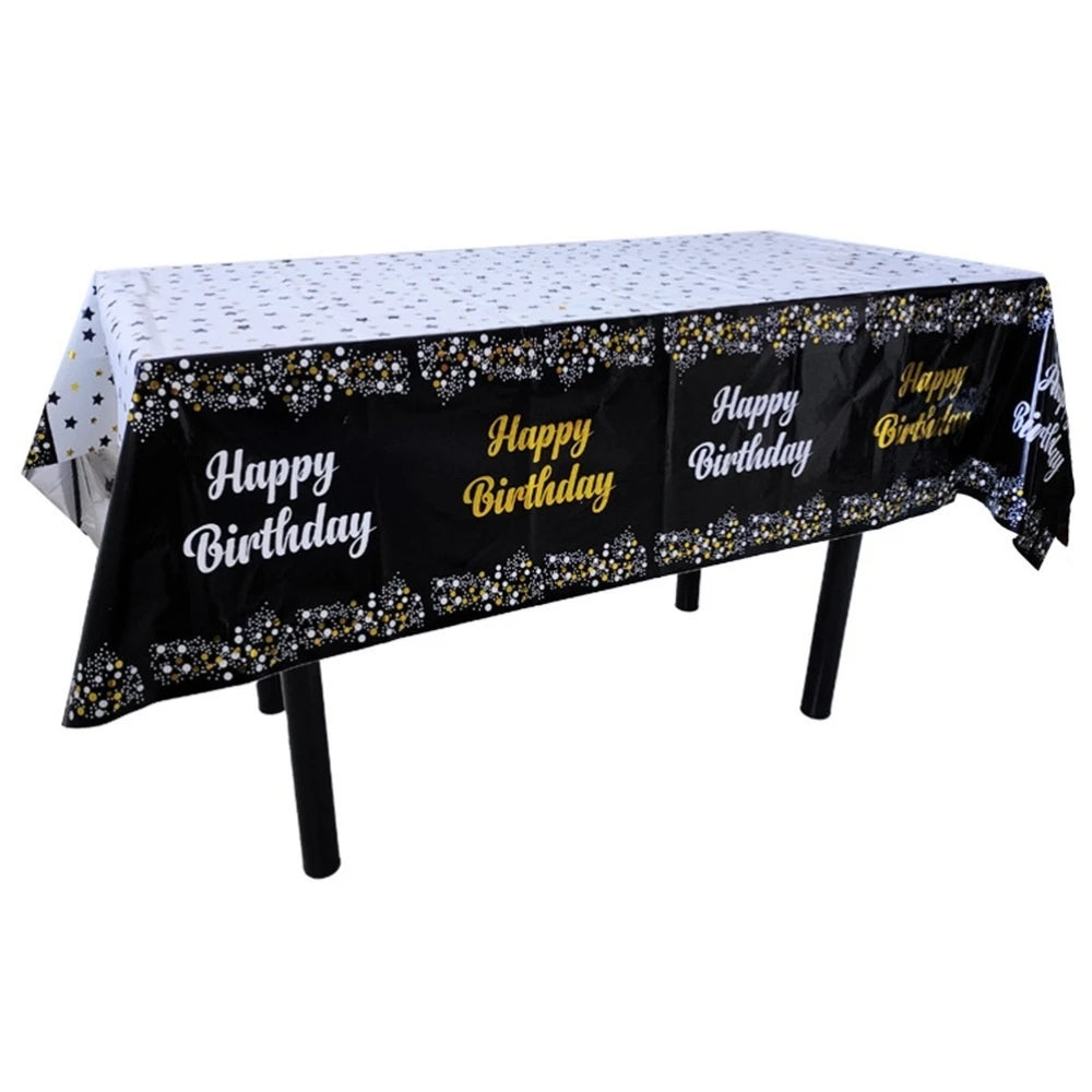 Rectangular Disposable Birthday Tablecloth Plastic Waterproof Tablecloth for Dinning Table 1st Birthday Decoration Baby Shower