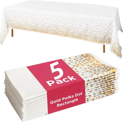 5pcs Premium Disposable Table Cloth Table Cloths for Parties Decorative Tablecloths for Rectangle Tables，Disposable Tablecloths