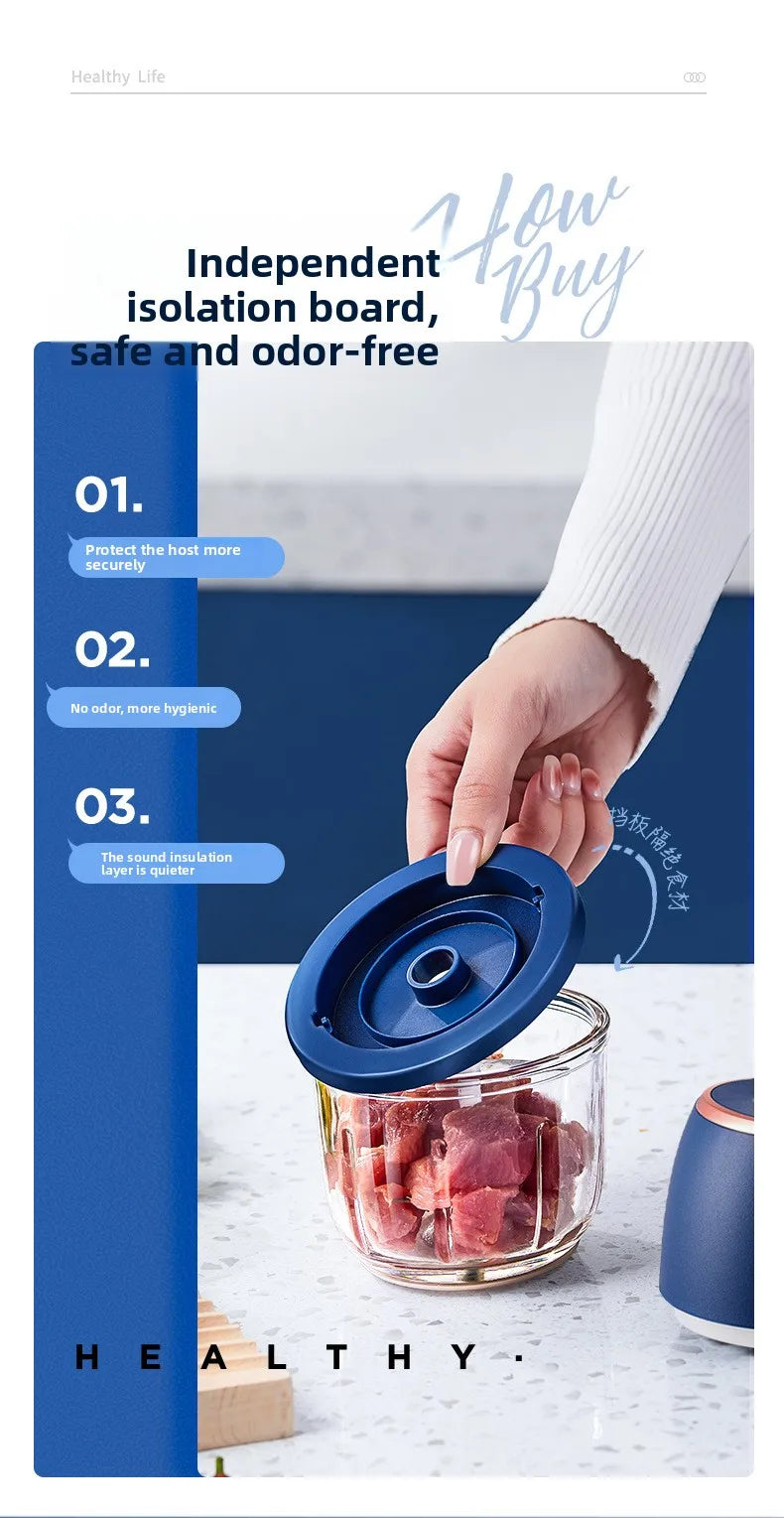 TINSOL 350ML Electric Meat Grinder Food Chopper Garlic Masher USB Multi-Function Vegetable Slicer Blender Kitchen Mixer