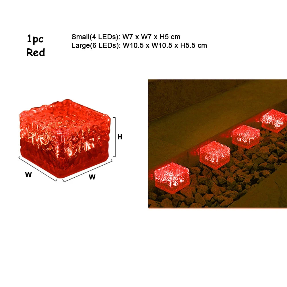 Solar Brick Lights Landscape Path Light Garden Decoration Yard Road Lighting Recessed Paver for Garden, Pathway, Patio, Walkway