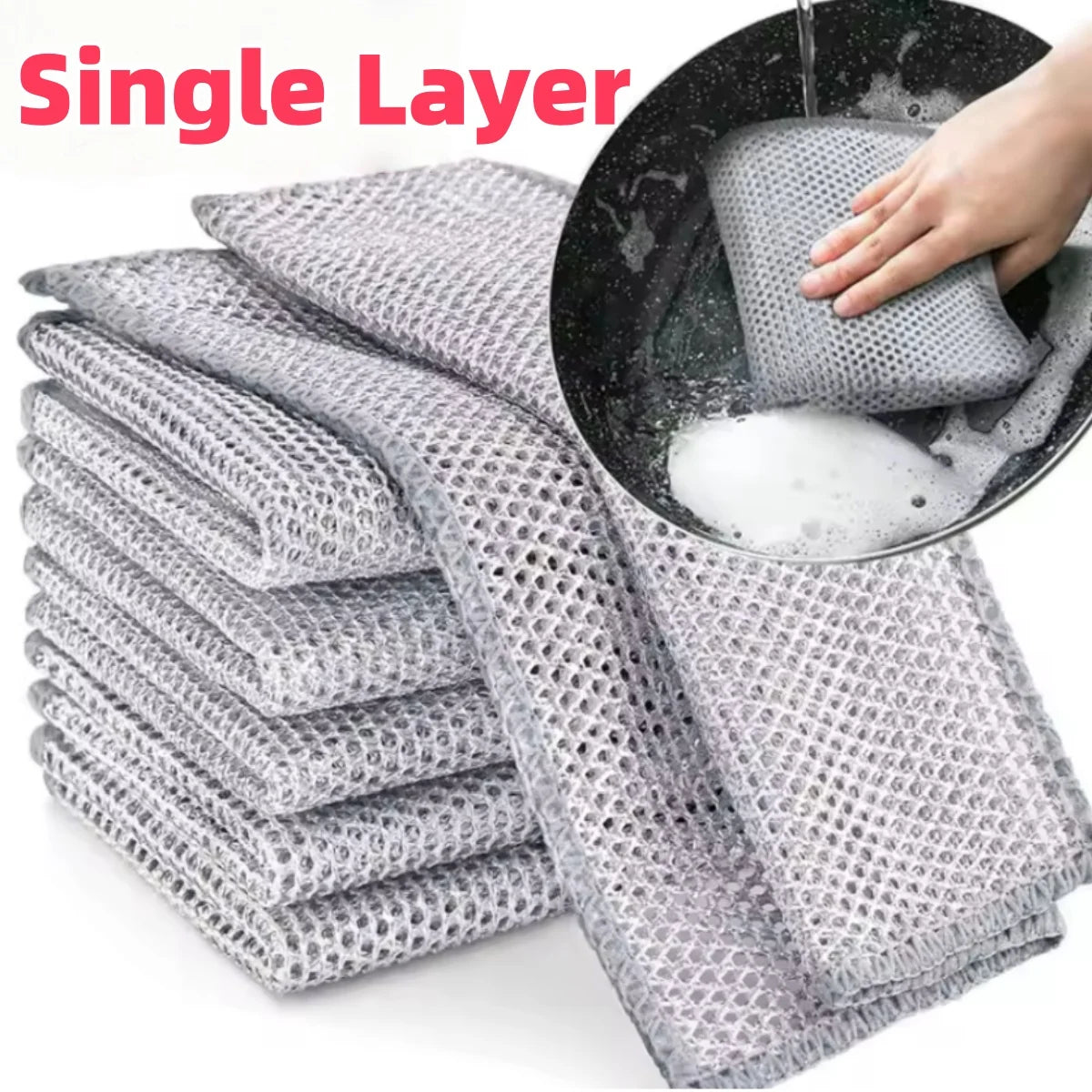 5-20PCS Magic Cleaning Cloth Thickened Double -sided Metal Steel Wire Rags Kitchen Dish Pot Washdishing Cloths Towel Clean Tools