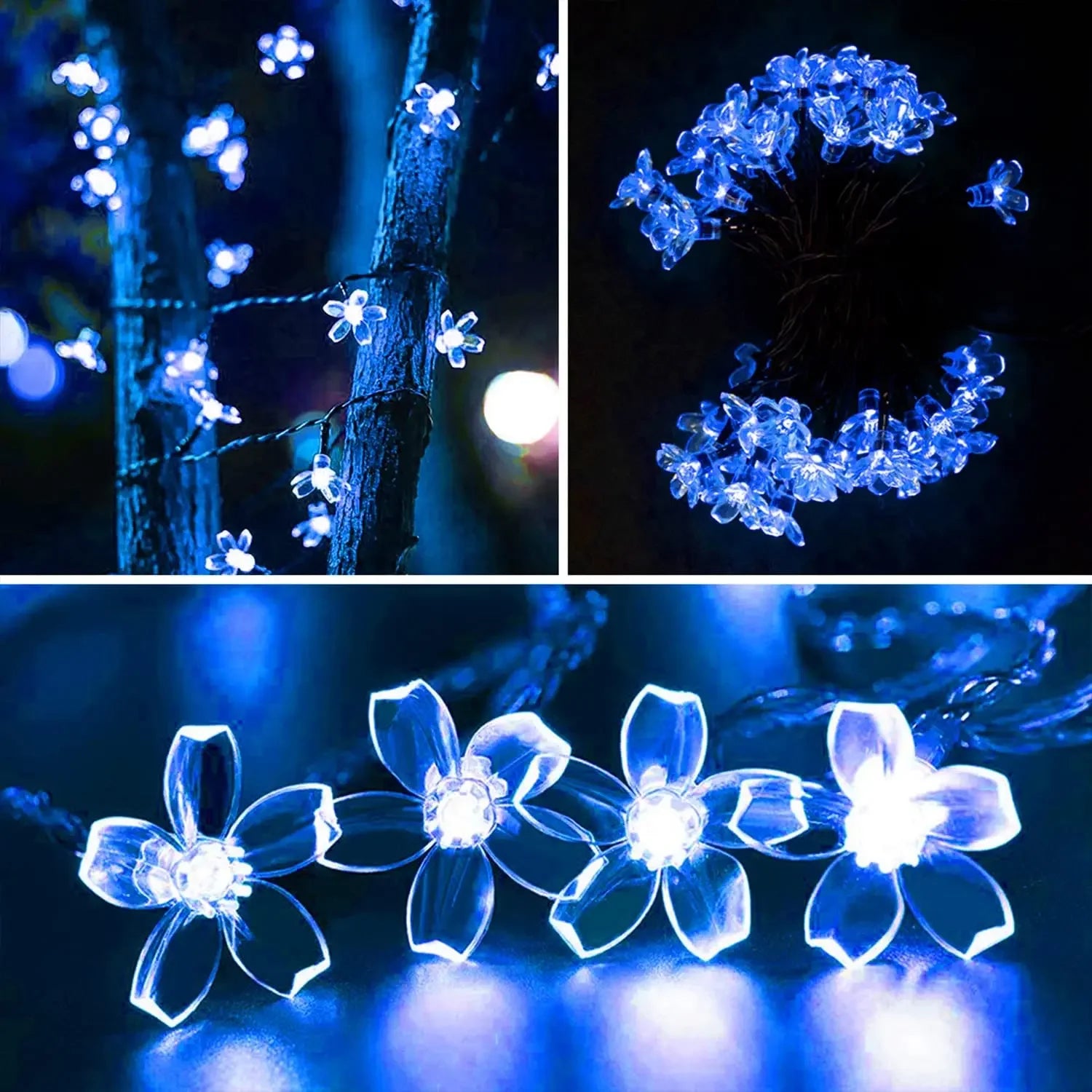Solar Cherry Garden Flower LightsBattery-operated Garland Solar Outdoor Waterproof Lawn Pathway Christmas Decoration 2025