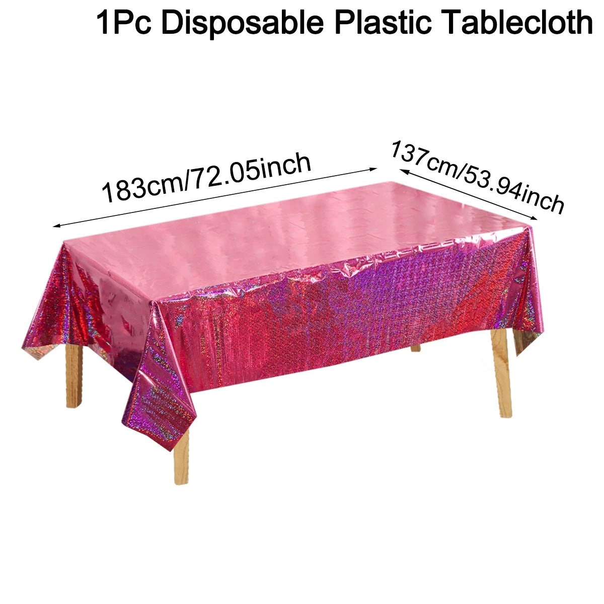 Laser Rainbow Theme Party Disposable Plastic Tablecloth Rectangular Mantel Table Cover for Birthday Wedding Home Decor Supplies