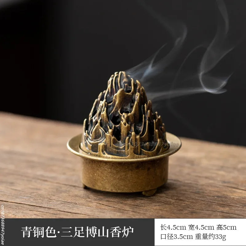 2025 Antique Pocket Dragon Phoenix Incense Burner Hollow Incense Mini Ornaments Chinese Ancient Tea Desk Decor Office Decoration