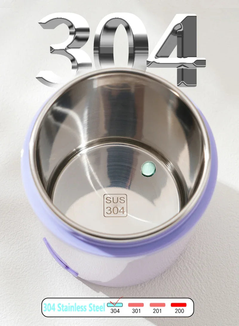 600ML Portable USB Electric Heating Lunch Box Stainless Steel Food Warmer for Picnic Milk Drink 5V 12V 24V Food Heater