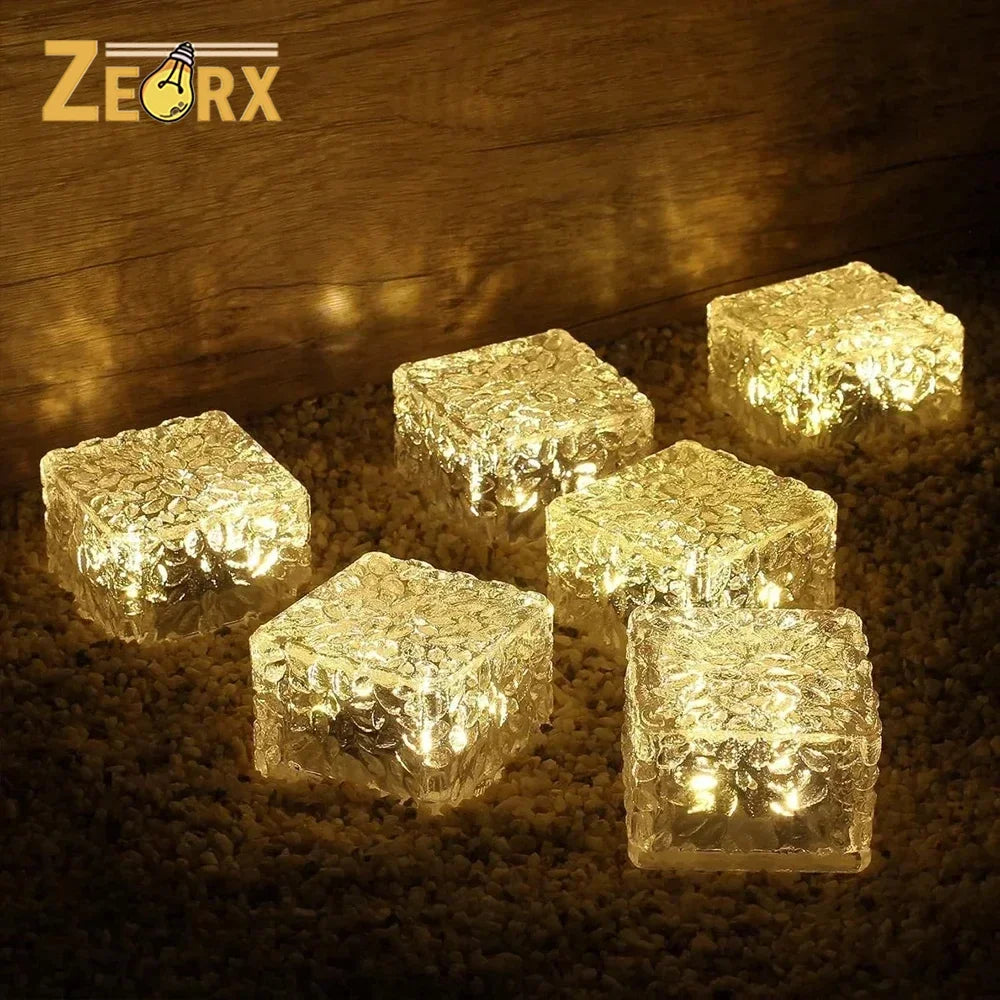 Solar Brick Lights Landscape Path Light Garden Decoration Yard Road Lighting Recessed Paver for Garden, Pathway, Patio, Walkway