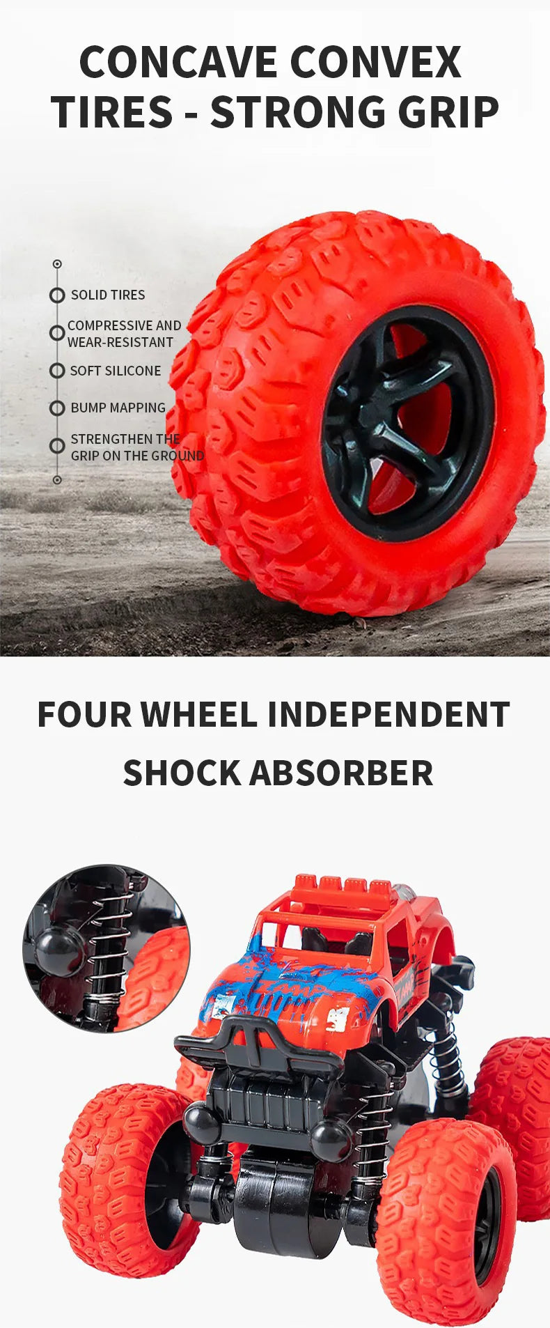 4PCS/2PCS/1PC Inertial off-road vehicle toys - suitable for Halloween, Christmas, boys and girls gifts