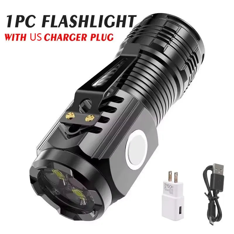 1/2PCS/A Set Portable Super Bright Mini Flashlight Night Walking, Rechargeable Waterproof Emergency Spotlight Outdoor Torch