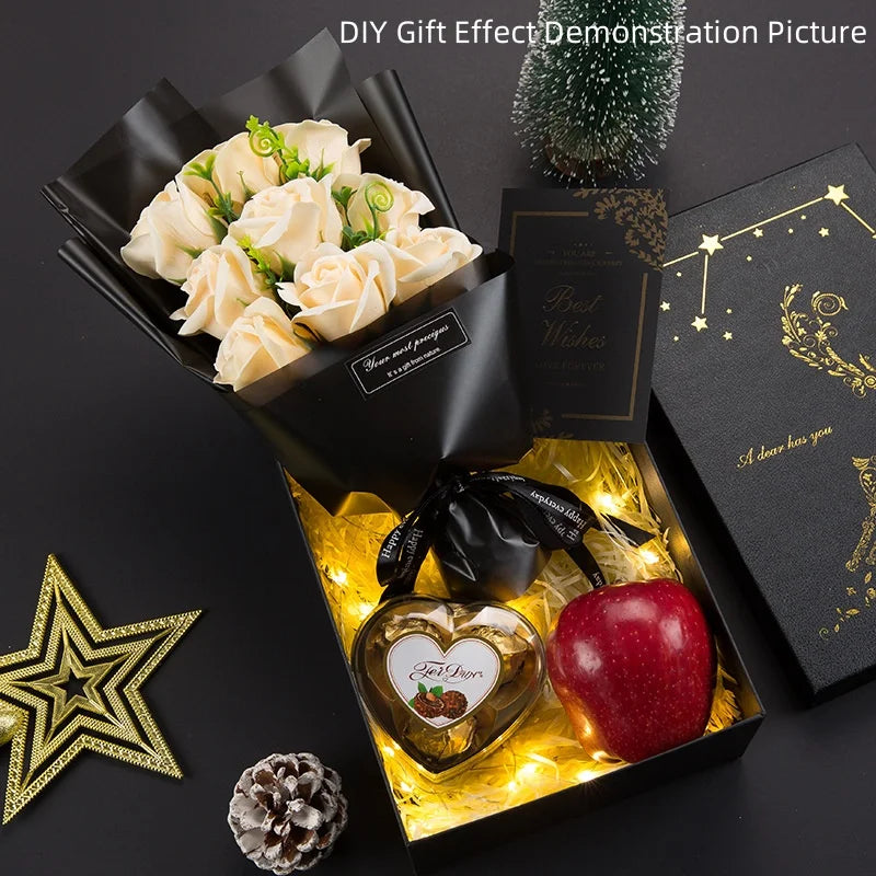 9 Heads Soap Flower Rose Bouquet Artificial Flower for Christmas Wedding Birthday Party Mother’s Day DIY Gift Home Decoration