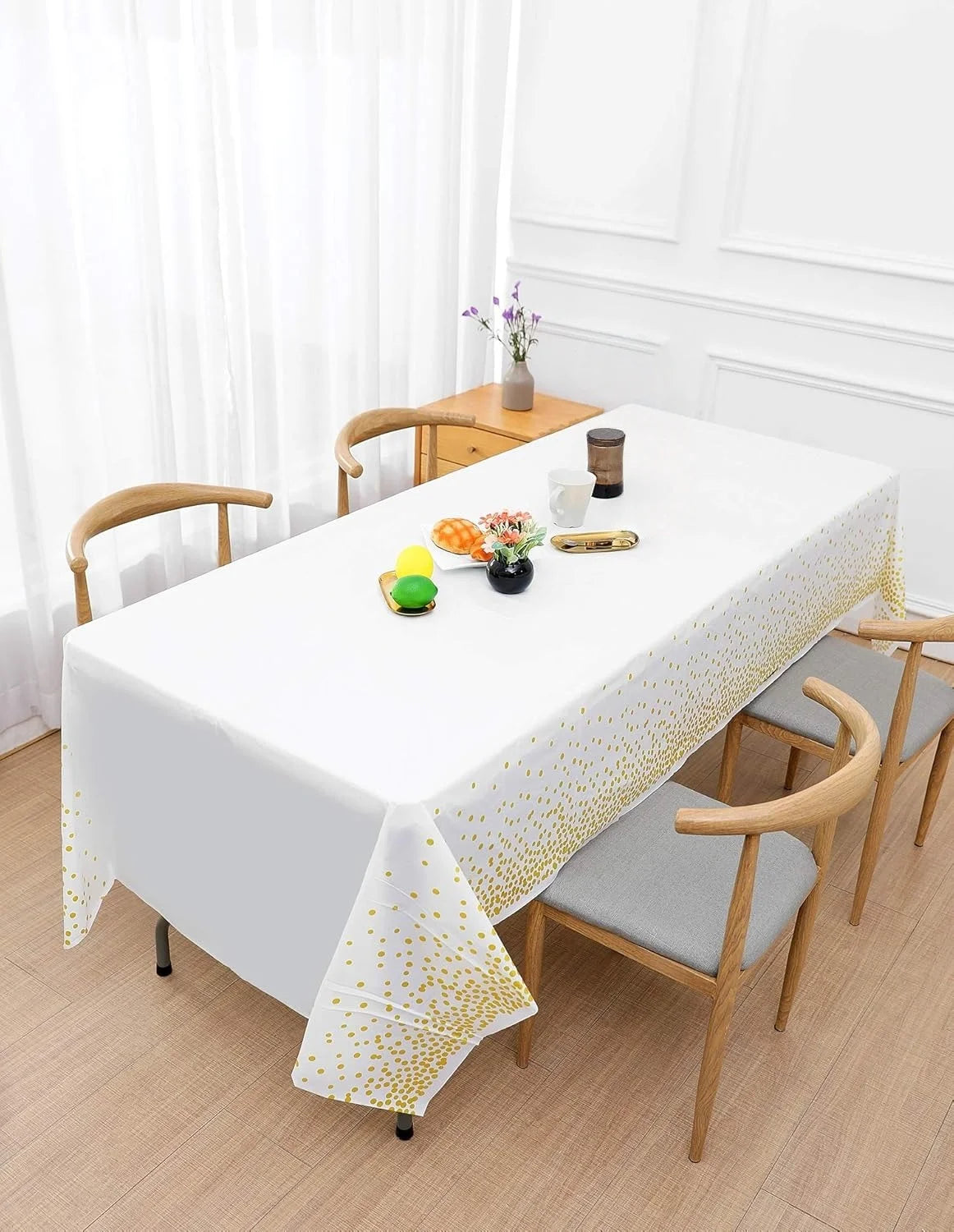 5pcs Premium Disposable Table Cloth Table Cloths for Parties Decorative Tablecloths for Rectangle Tables，Disposable Tablecloths