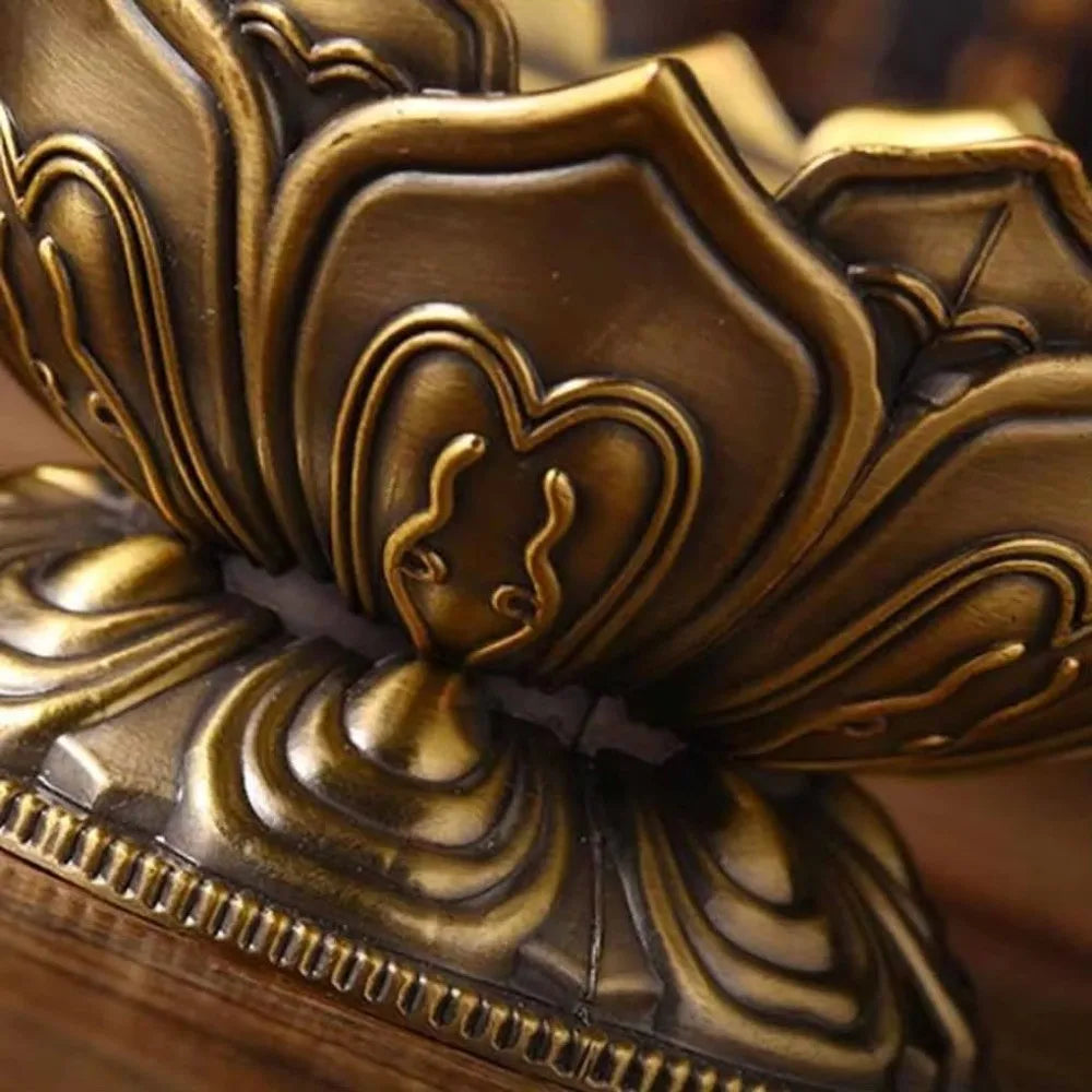 Chinese Lotus Flower Incense Burner Incense Tools Home Office Decoration Alloy Handmade Censer Brass Single Layer