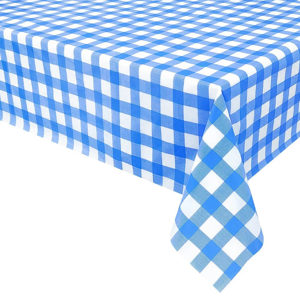Red Black Checkered Disposable Tablecloth Wedding Birthday Party Indoor Outdoor Picnic Table Cover Plastic Waterproof Tablecloth