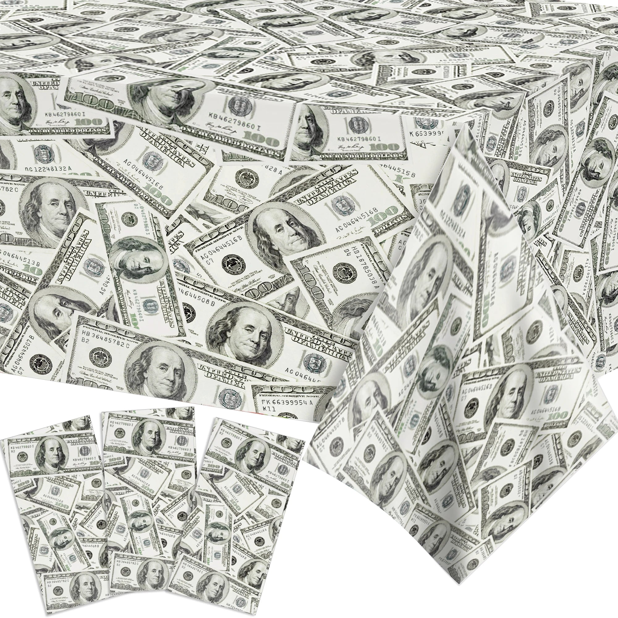 American Dollar Pattern Disposable Tablecloth 100 Dollars Birthday Decoration 130*220cm Camping Mat Table Cover Party Supplies
