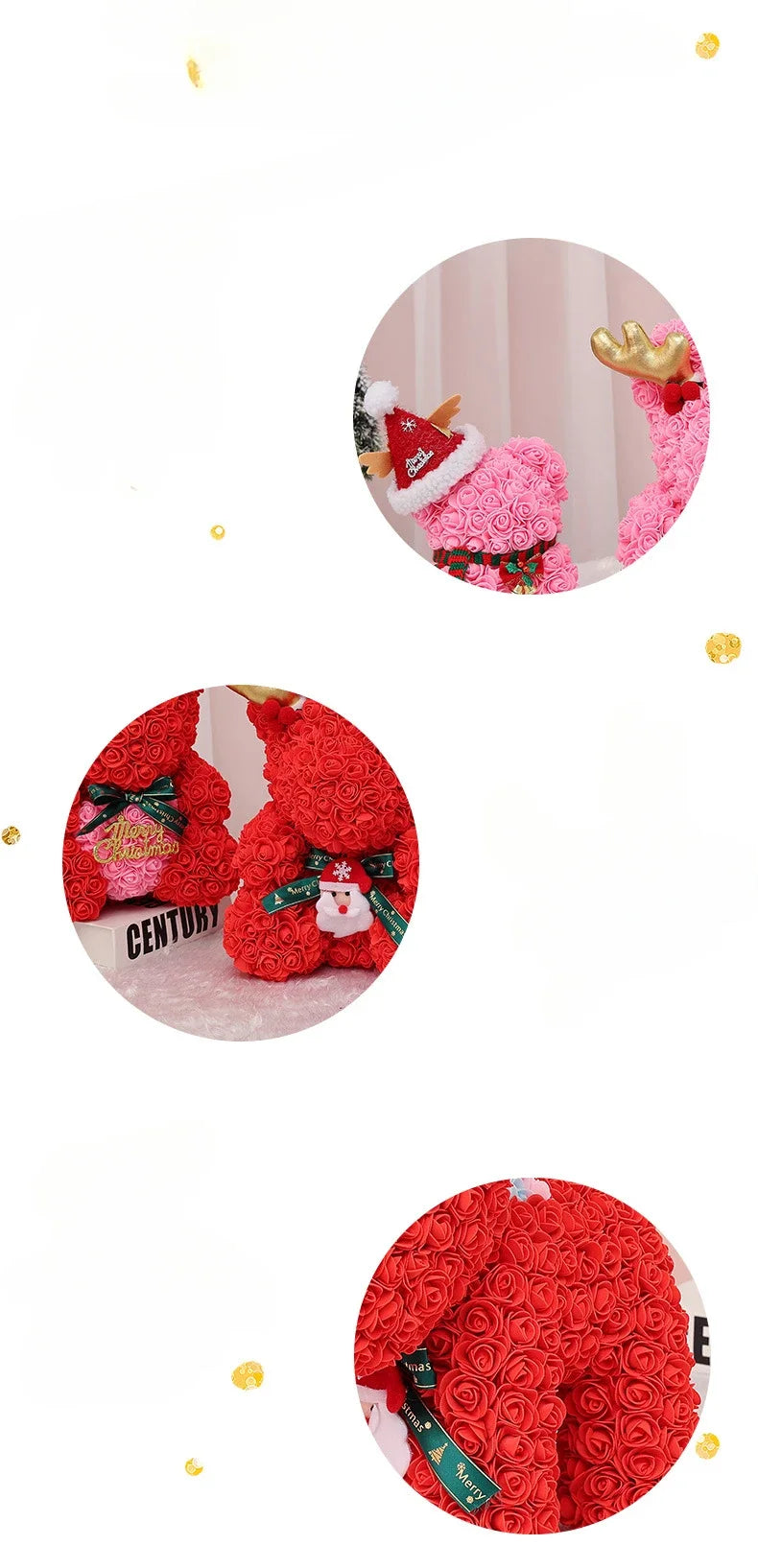 Romantic Rose Bear Plush Toy 30cm Artificial Flower Bouquet Gift for Her Valentines Day Anniversary Keepsake Home Decoration