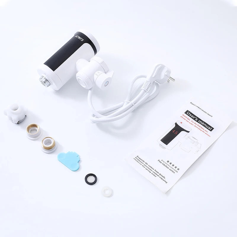 ATWFS 3300W Instant Hot Water Tap Electric Faucet Modern Instant Water Heating Faucet Kitchen Water Heater
